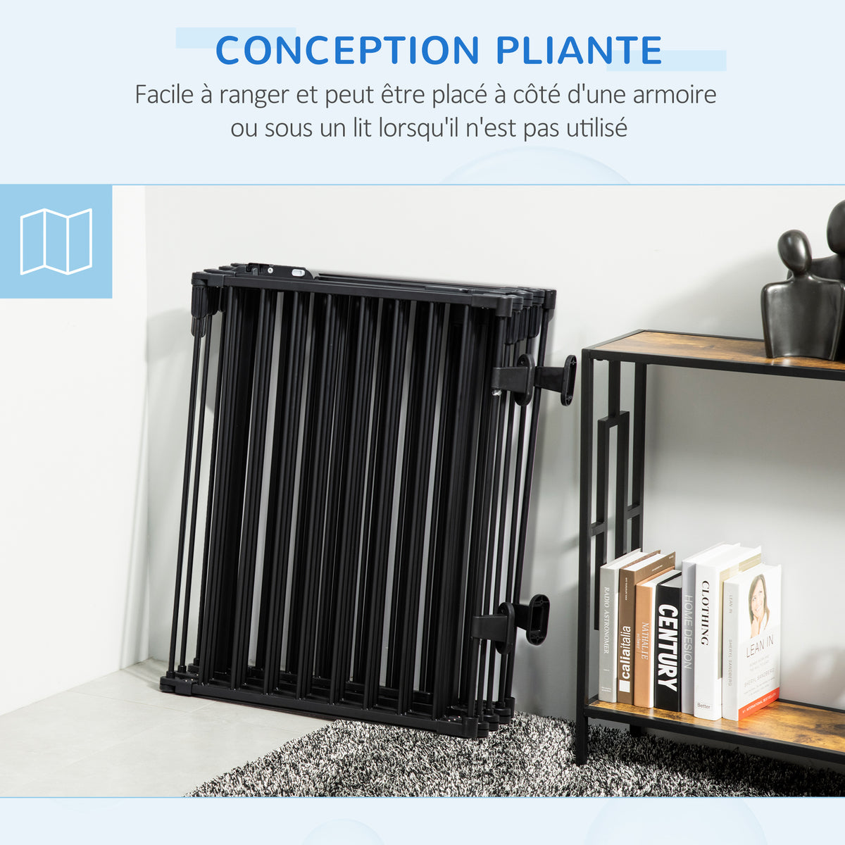 Veiligheidshek voor open haard, opvouwbare en modulaire hondenren met 8 panelen en deur, zonder boren
