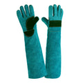 Ultra-lange beschermende handschoenen van leer voor huisdieren, groen, voor een goede grip, anti-bijt, bescherming tegen bijten door honden, katten, reptielen en andere dieren