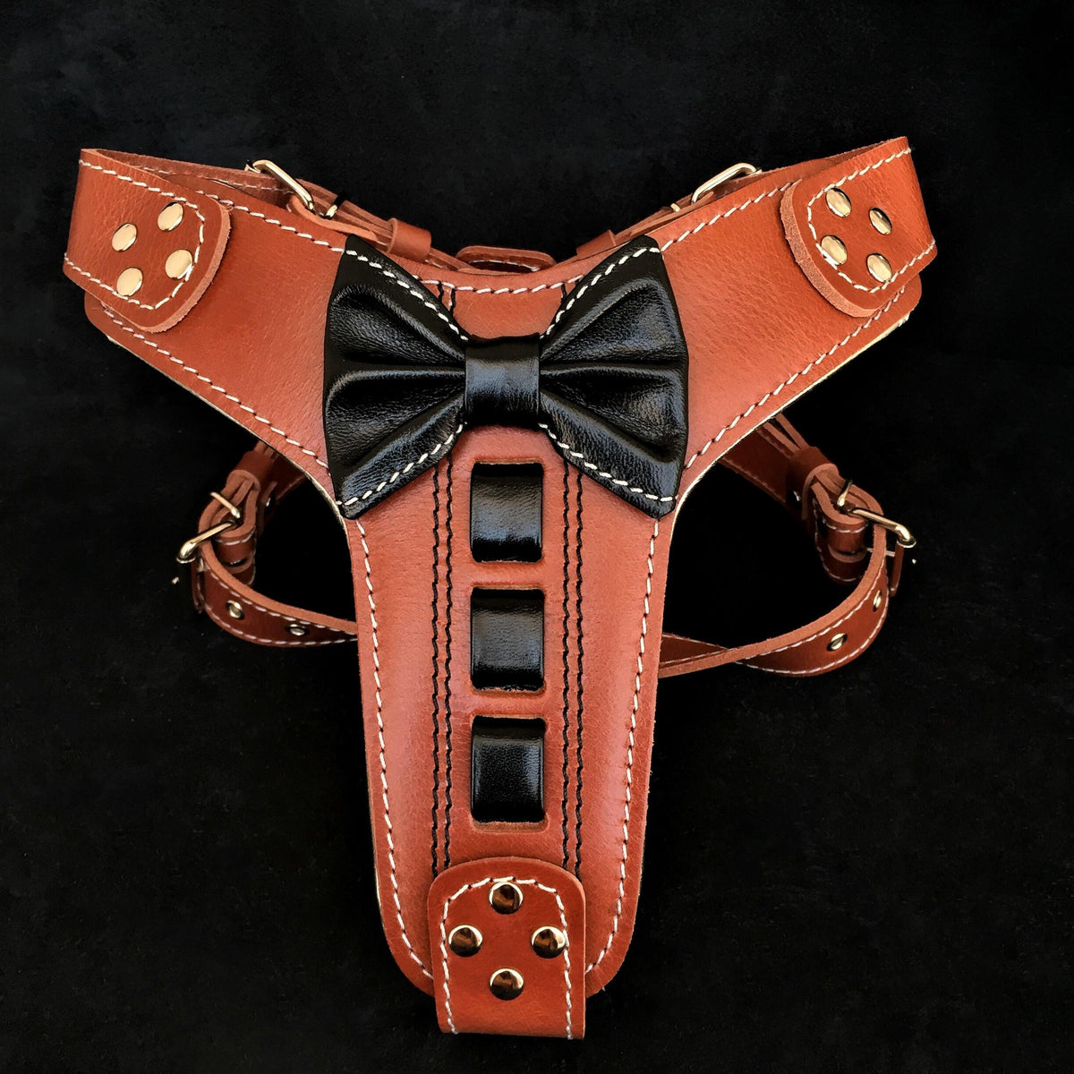 Bestia ''Bowtie'' lederen hondentuig