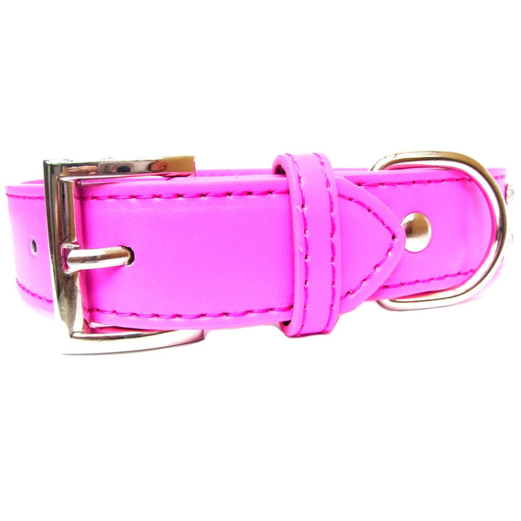 2-rijige halsband- en lijnset - Felroze