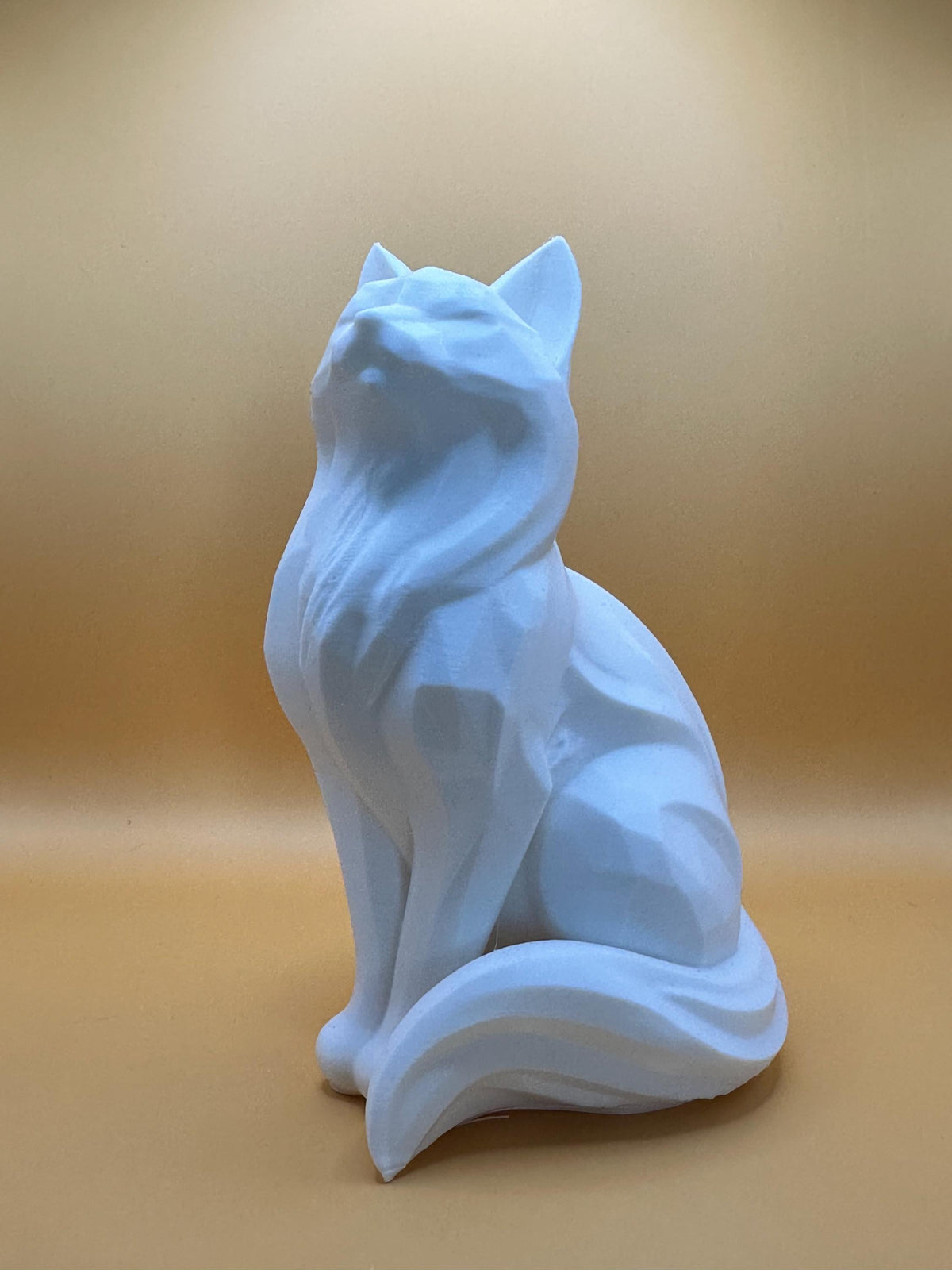 Decoratieve witte vos – Modern 3D-geprint beeldje