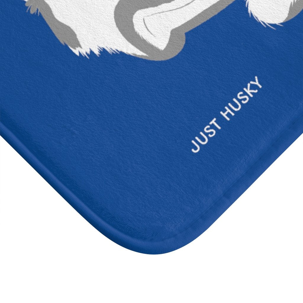 Leuke badmat met blauwe husky