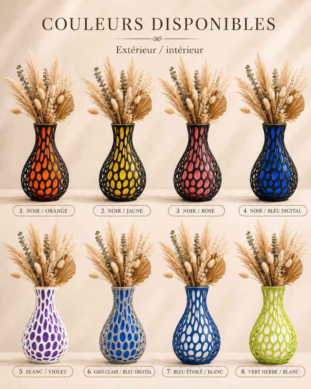 Vase 30 cm – Décoration design en PETG