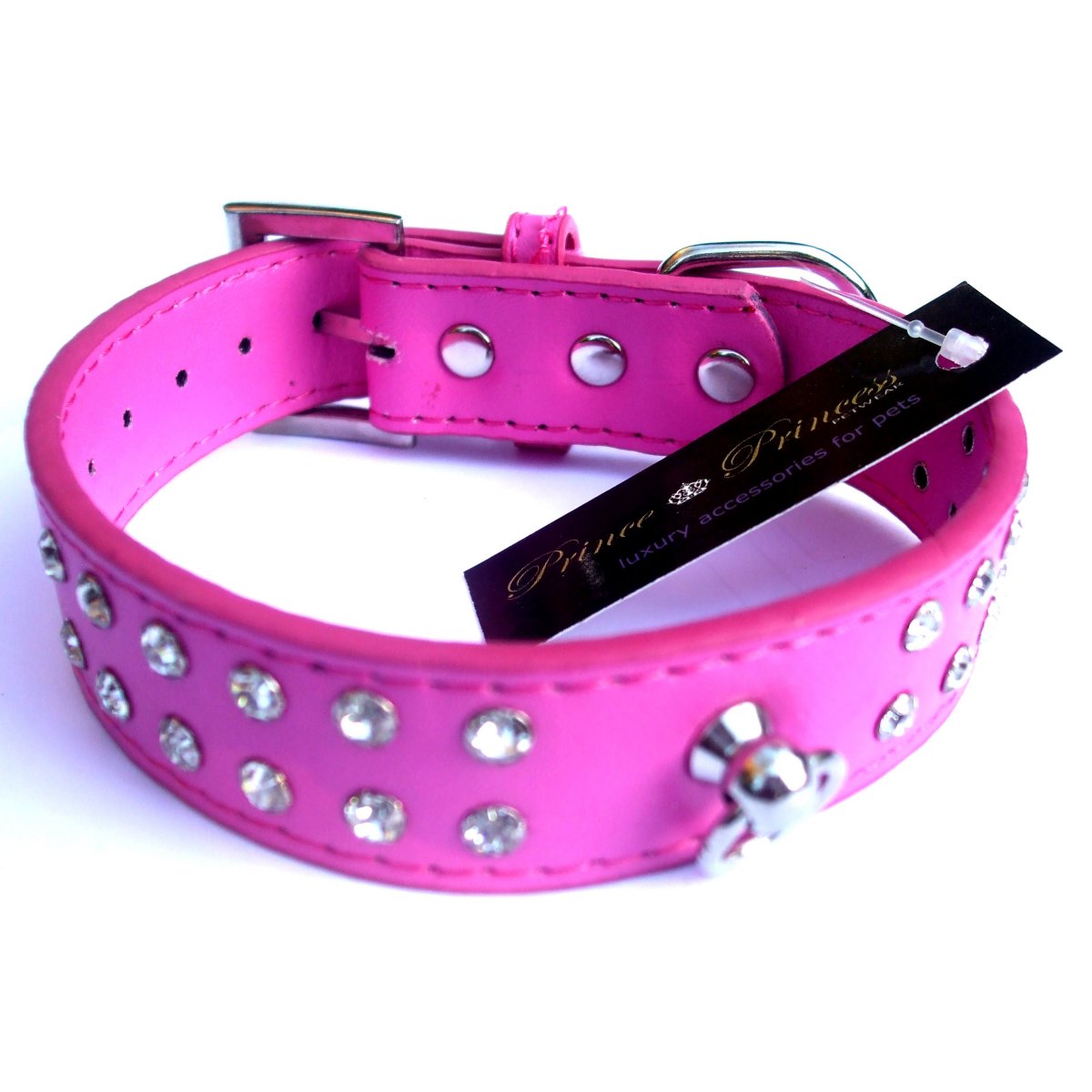 Halsbanden voor honden met dubbele rij kristallen strass-steentjes 25-50 cm