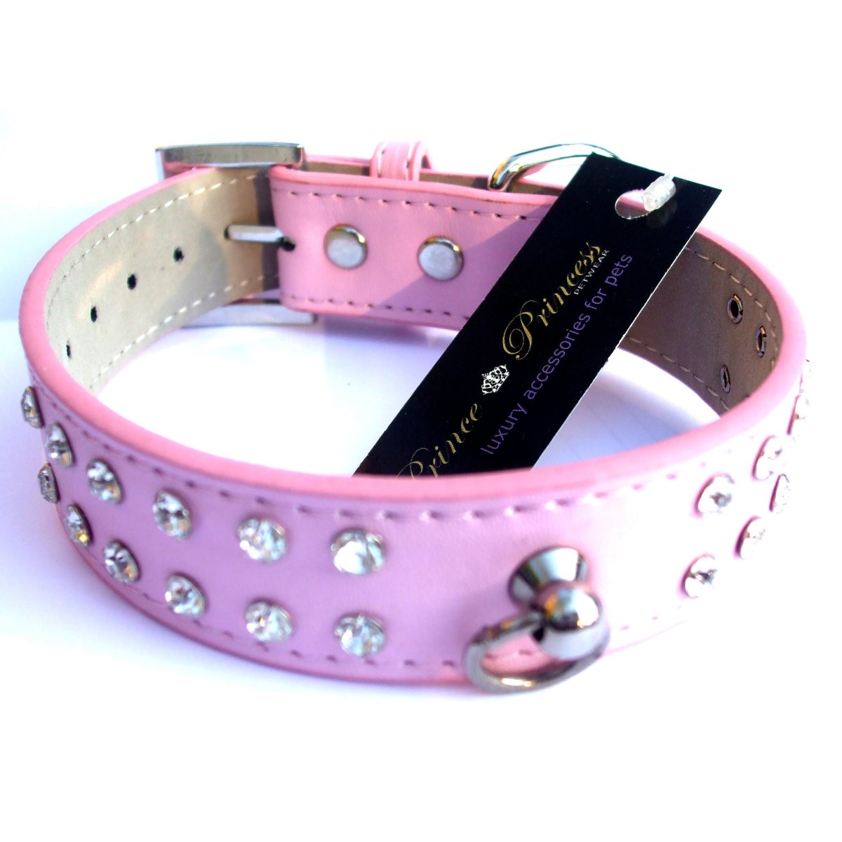 Halsbanden voor honden met dubbele rij kristallen strass-steentjes 25-50 cm