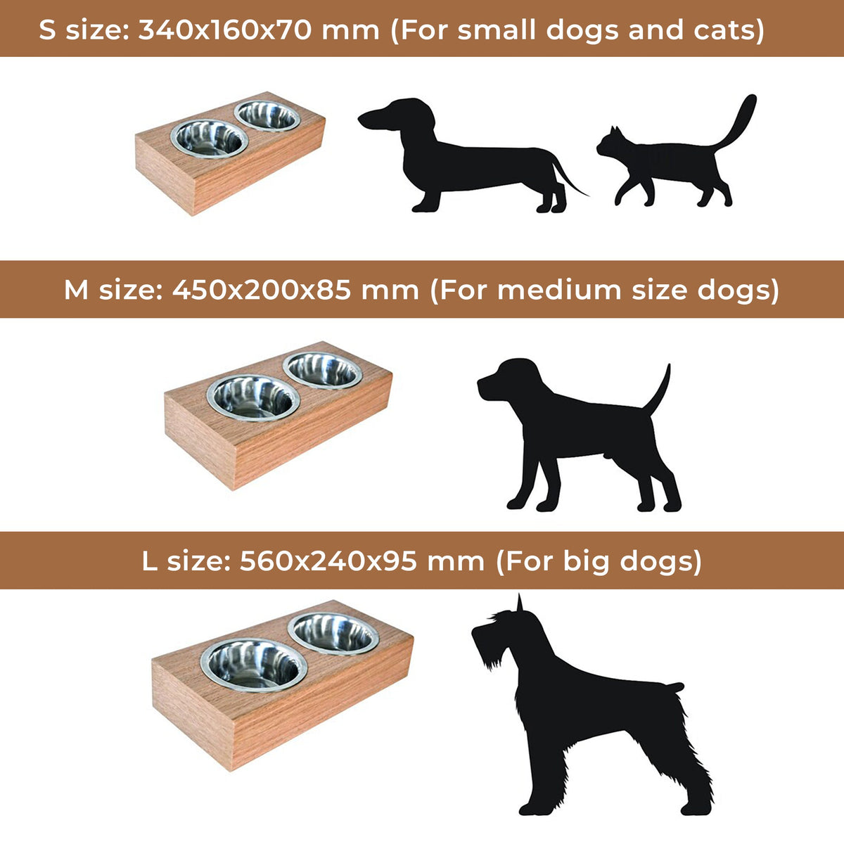Zwevende houten verhoogde voerbak, voerstation voor middelgrote honden, hangende voerbakken voor huisdieren