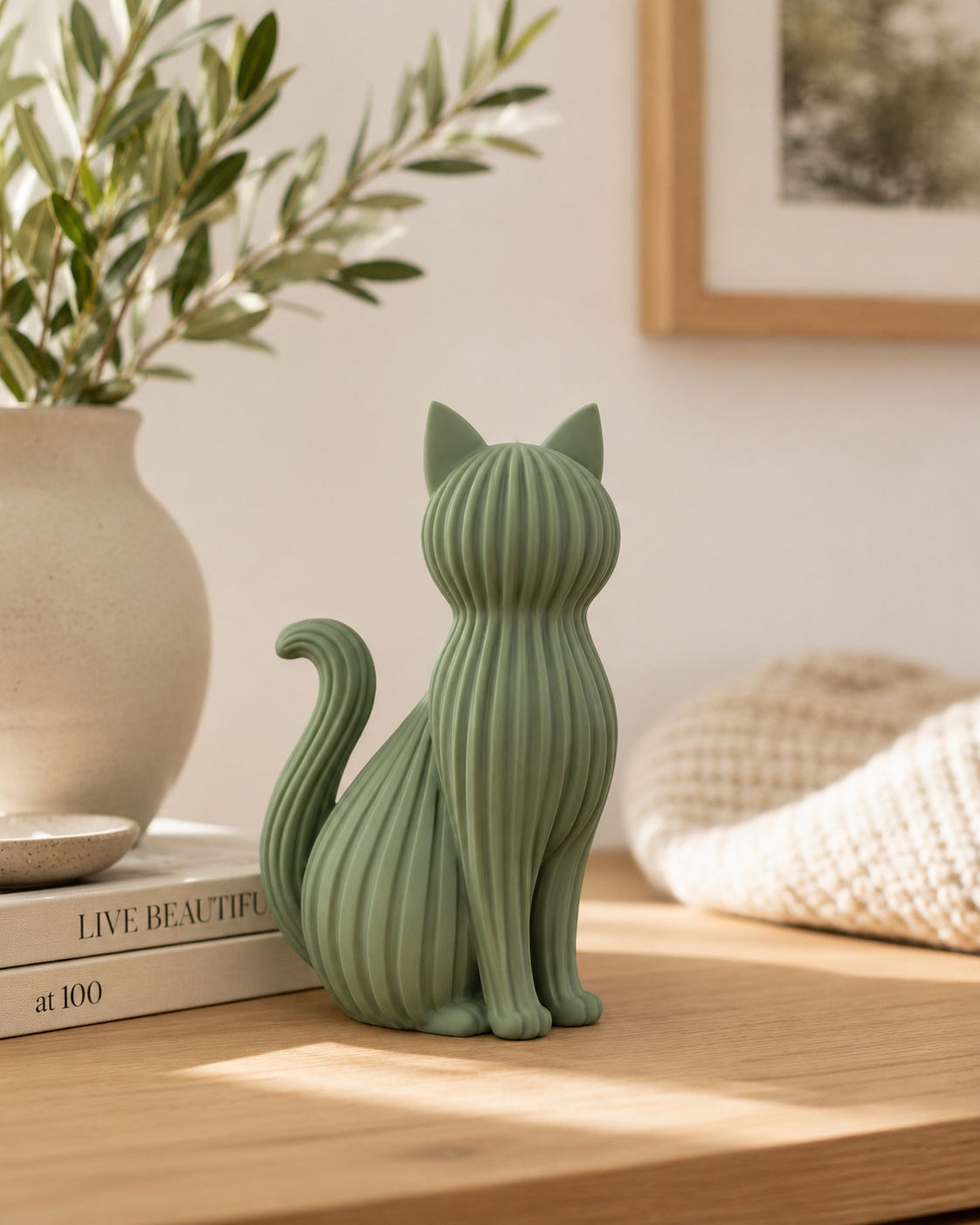 Japandi-kat – Decoratief designbeeld