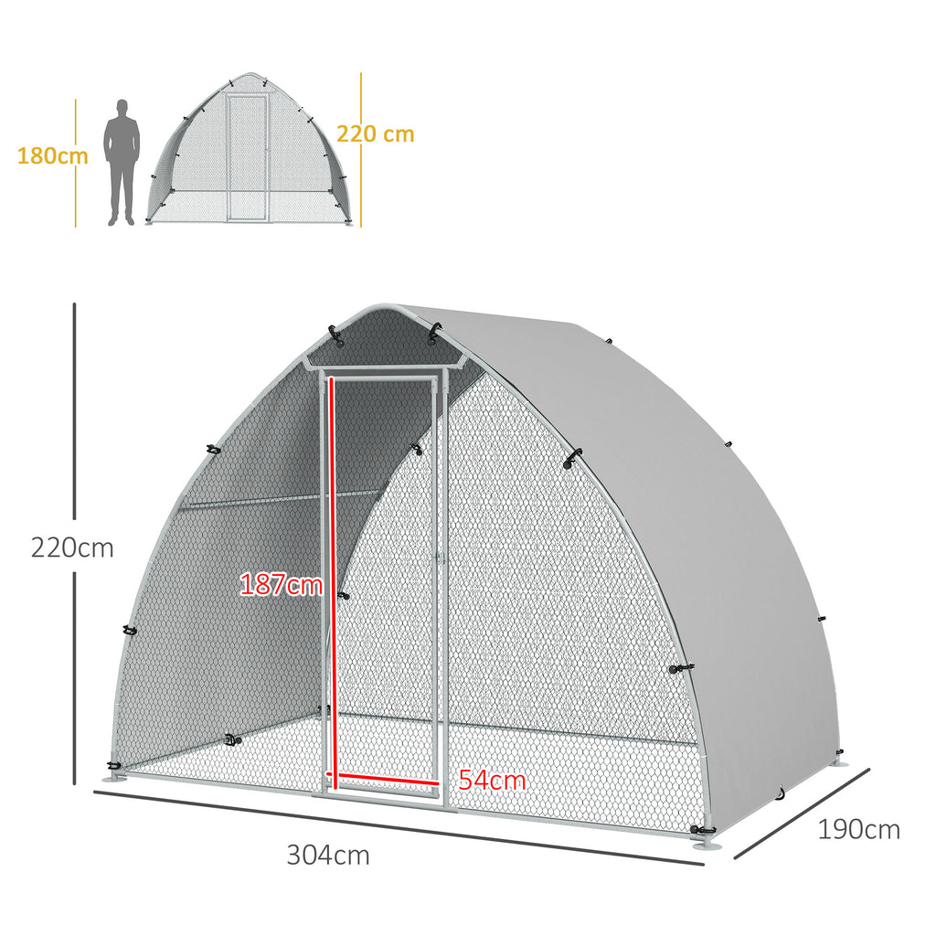 Grand enclos poulailler chenil volière extérieure 5,75m² toit anti-UV toit anti-UV, acier galvanisé, porte verouillable