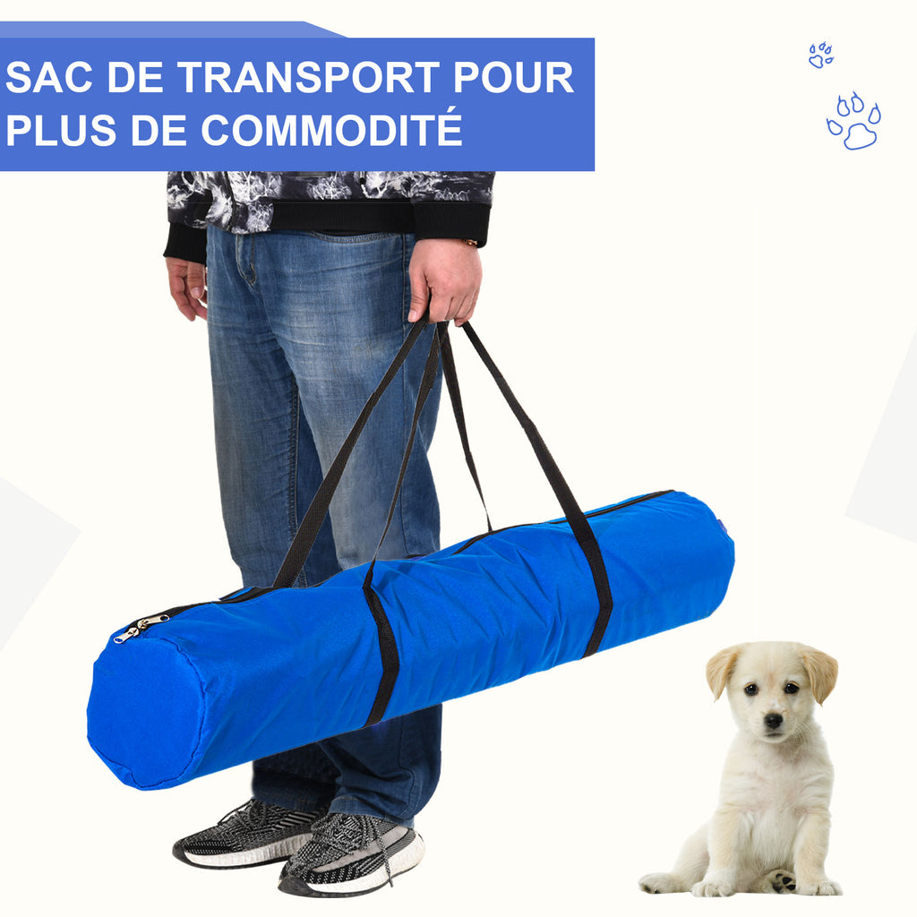 Agility sport pour chiens équipement complet obstacles et entrainement 11 pièces parcours agility chien avec sac de transport acier rouge et bleu