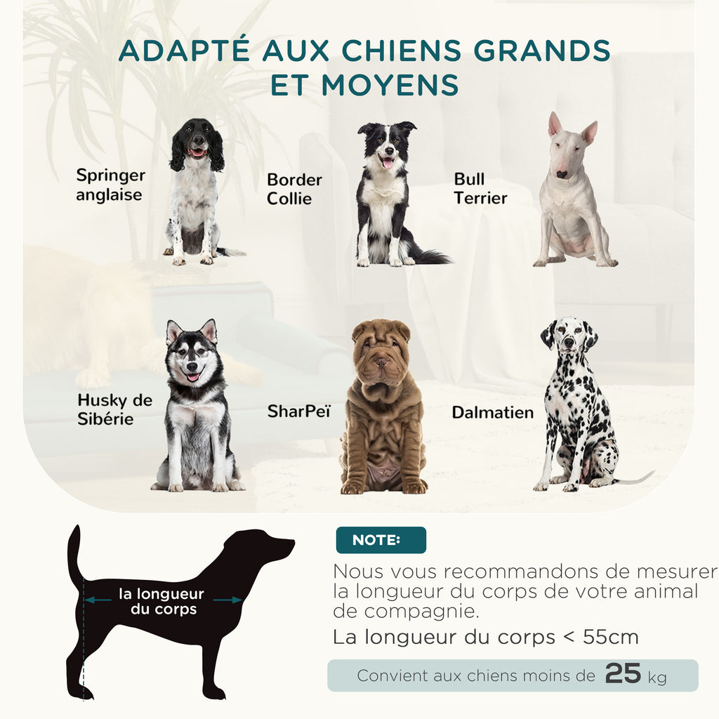 Design Scandinavisch honden- en kattenbankje, zacht uitneembaar kussen, poten van massief hout, 100 x 62 x 32 cm, eendeblauw