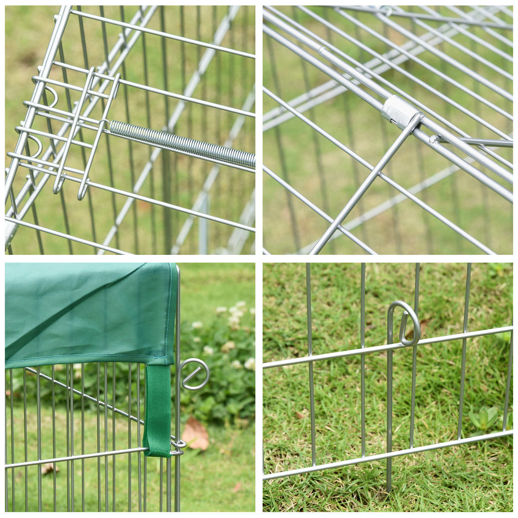 Clôture pour petits animaux cage pour animaux domestiques cadre en métal galvanisé 4 piquets de sol inclus 220 x