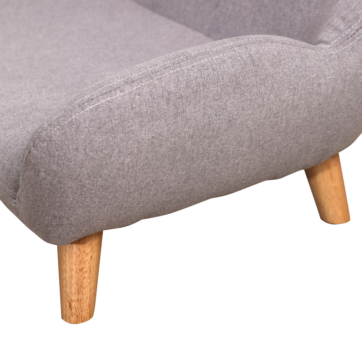 Canapé pour chien canapé pour animal de compagnie pieds effilés en bois revêtement tissu 72 x 44 x 31 cm - gris
