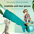 2PCS Anti-bite Thickened Leather Protective Gloves, Pet Training Scratch-Resistant, Wear-Resistant and Durable Protective Gloves