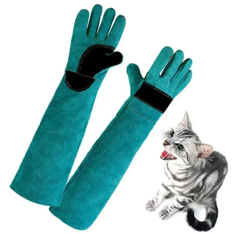 Anti-bite Safety Bite Gloves For Catch Dog Cat Reptile Animal Ultra Long Thickened Cowhide Pets Grasping Biting Protective Glove - Alma Nova Care