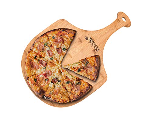 Premium natuurlijke bamboe pizzaschep en snijplank (voor pizza, fruit, groenten, kaas)
