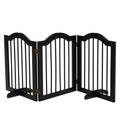 Barrière de sécurité chien barrière modulable pliable pour animaux de compagnie avec pied de support MDF bois massif 154,5 x 61 cm noir - Alma Nova Care