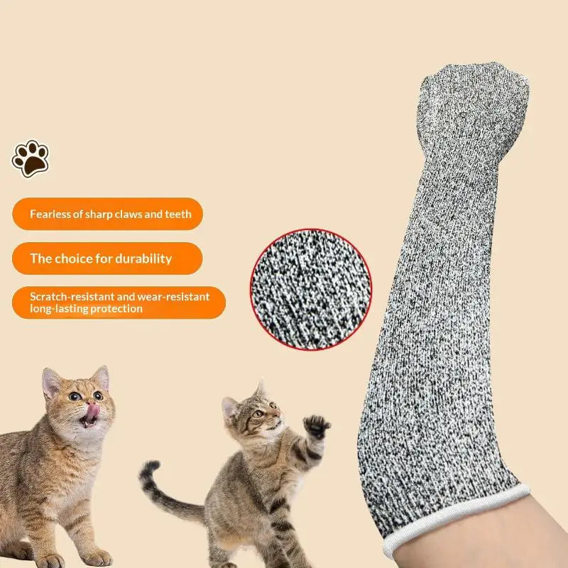 Krasbestendige kattenhandschoenen bijtbestendig lange manchet bescherming duurzaam voor het verzorgen hanteren en voeren van huisdieren