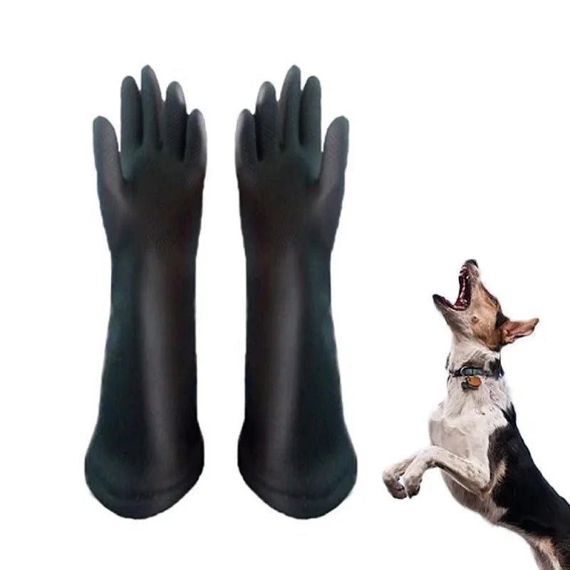 Double Leather Pet Dog And Cat Gloves Bite And Scratch Animal Handling Protection Enhanced Leather Pet Bath Waterproof - Alma Nova Care