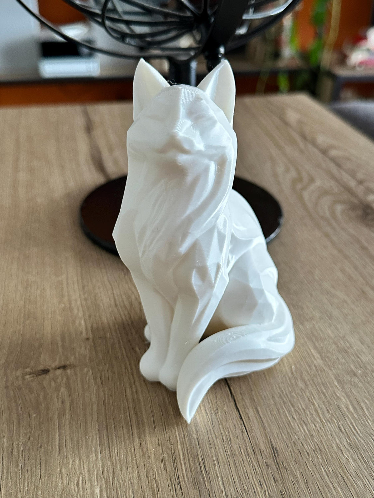 Decoratieve witte vos – Modern 3D-geprint beeldje