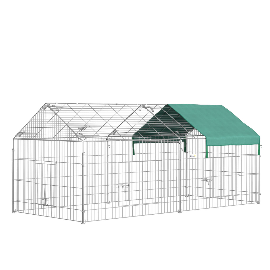 Clôture pour petits animaux cage pour animaux domestiques cadre en métal galvanisé 4 piquets de sol inclus 220 x