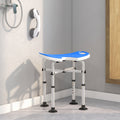 Douchestoel douchekruk in hoogte verstelbaar 39-51,5 cm met zuignap handgreep en antislipdoppen donkerblauw