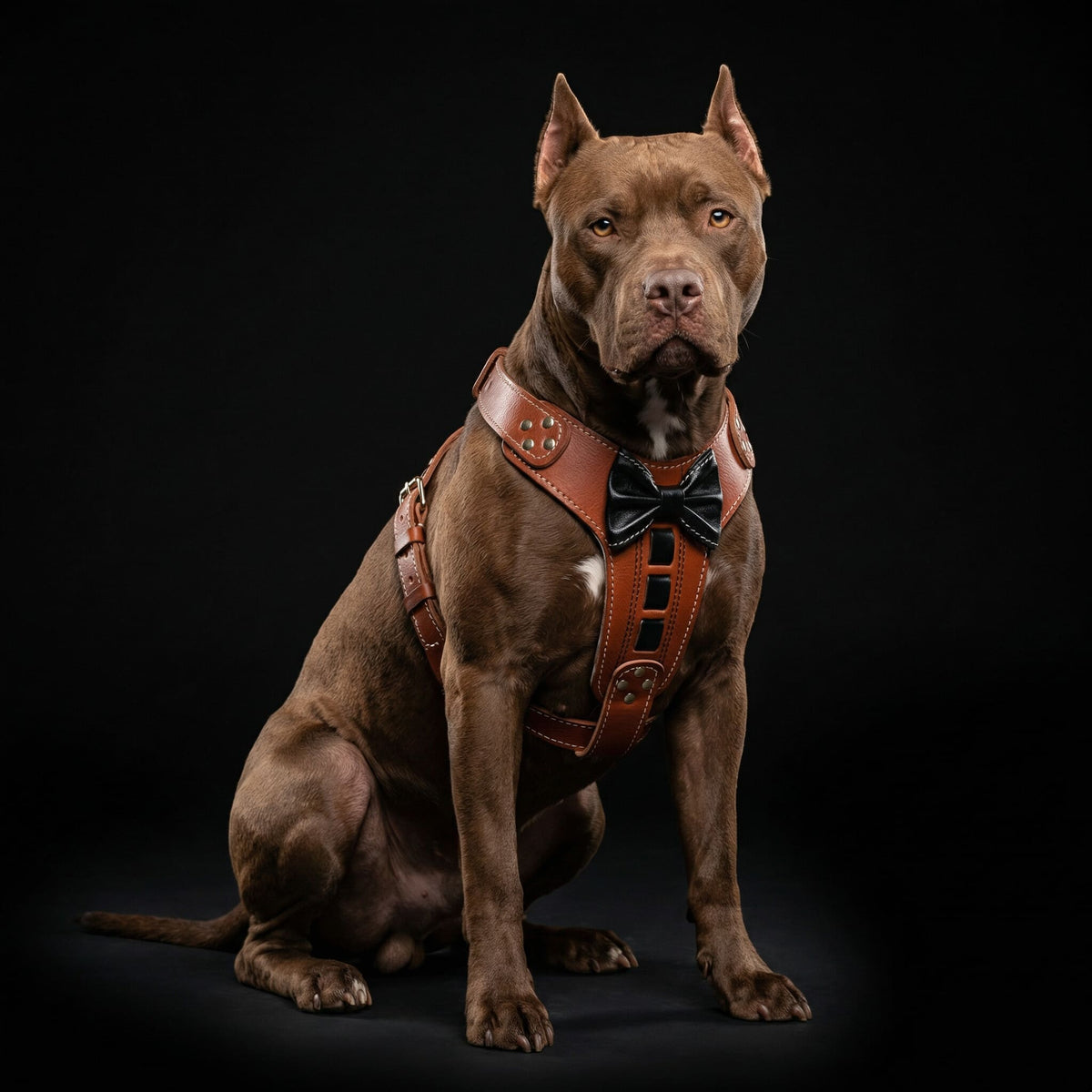 Bestia ''Bowtie'' lederen hondentuig