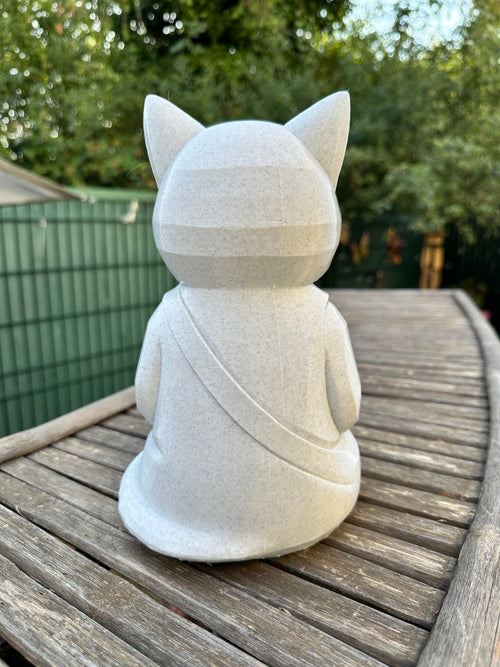 Chat Zen Méditation Low Poly – Décoration intérieure et extérieure