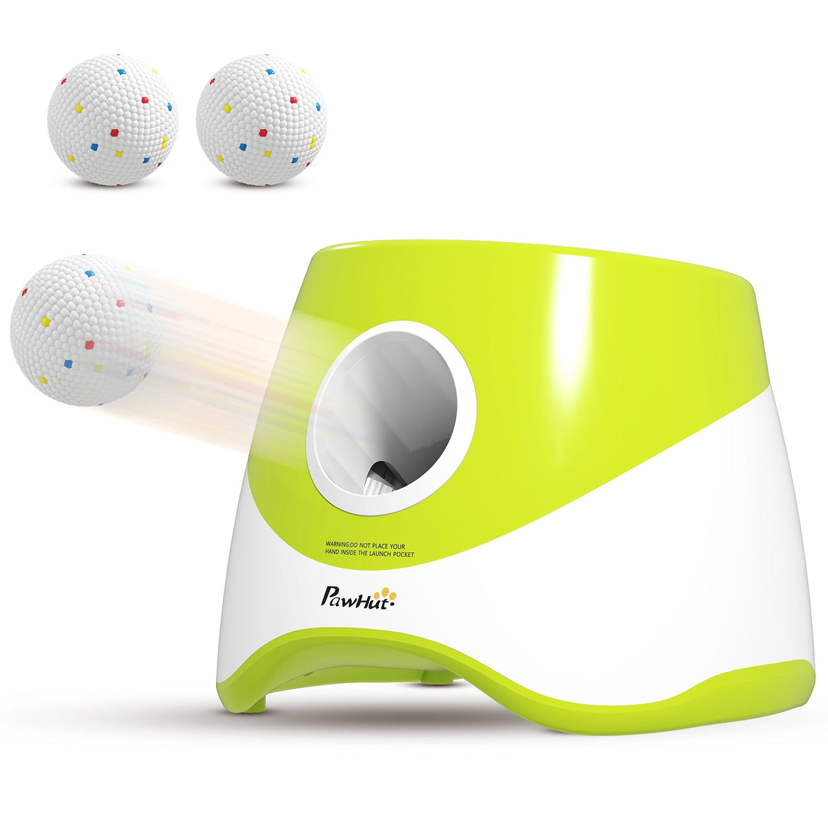 Lanceur de Balles Automatique avec 3 Balles en ETPU, 3 Réglages de Distance 6m/10m/14m, Intérieur et Extérieur, Vert - Alma Nova Care
