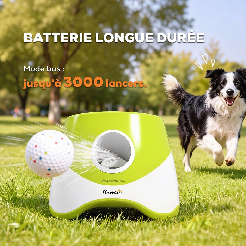 Lanceur de Balles Automatique avec 3 Balles en ETPU, 3 Réglages de Distance 6m/10m/14m, Intérieur et Extérieur, Vert - Alma Nova Care