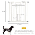 Barrière de sécurité animaux chien porte fermeture automatique sans perçage de 74 à 80 cm acier noir