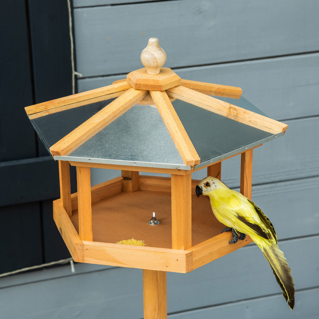 Mangeoire Mangeoire pour oiseaux sauvages sur Pied nichoir a Plateau Station a Oiseau Abris à oiseaux Bois pour Exterieur 113 cm - Alma Nova Care