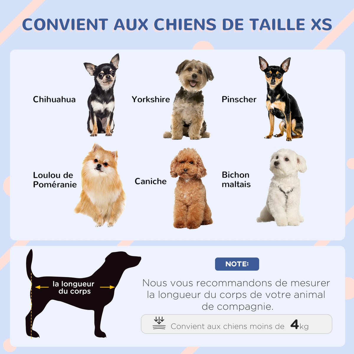 Niche pour chien extérieure en plastique maison pour chiens avec bouches d'aération bleu et blanc - Alma Nova Care