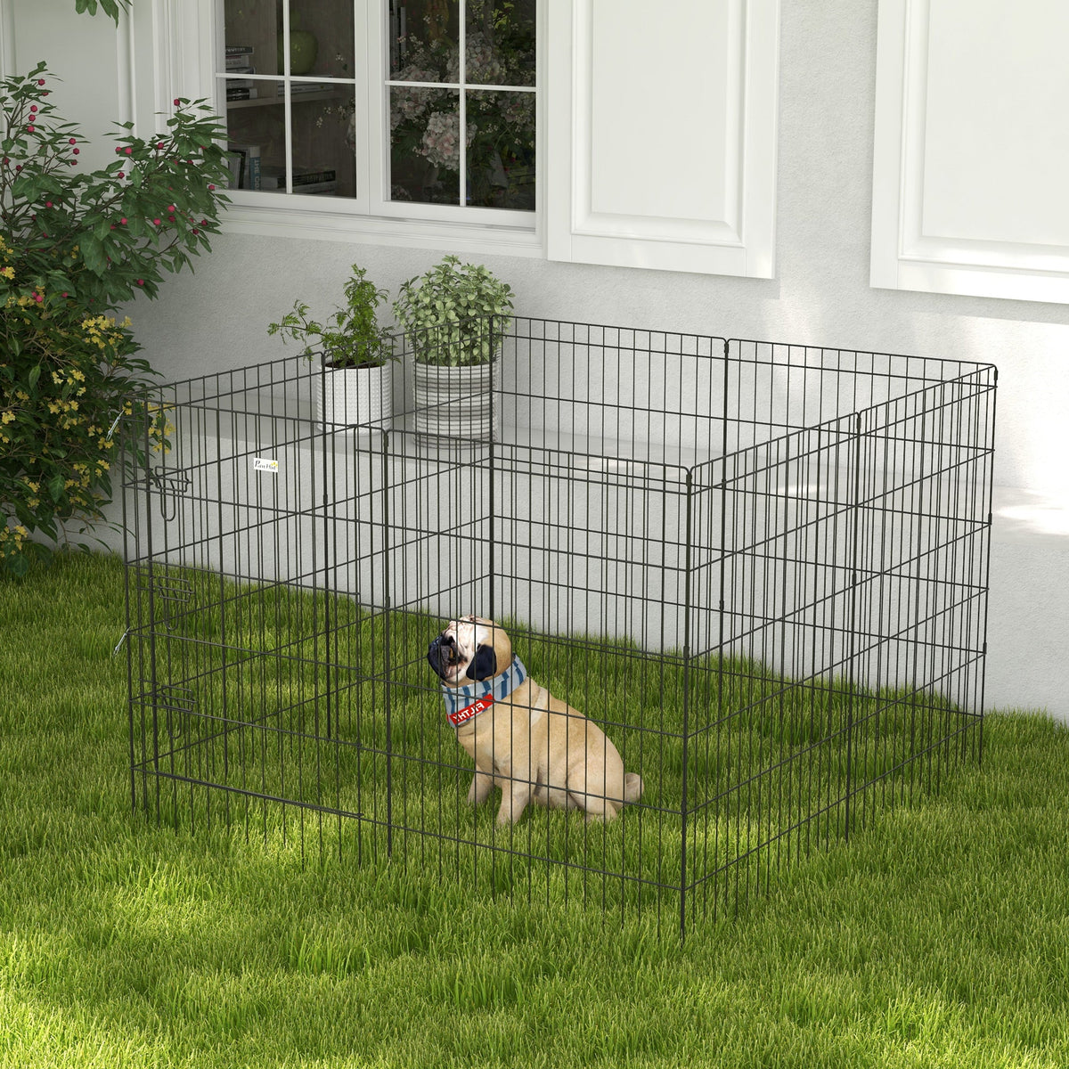Parc enclos modulable pour chiens lapins rongeurs clôture pour petits animaux intérieur et extérieur 61 x 91 cm noir - Alma Nova Care