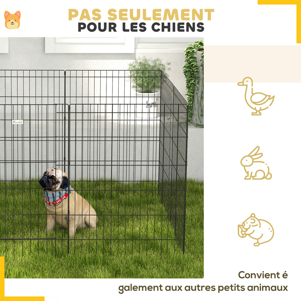 Parc enclos modulable pour chiens lapins rongeurs clôture pour petits animaux intérieur et extérieur 61 x 91 cm noir - Alma Nova Care