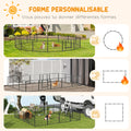 Parc pour chien, enclos chien 16 panneaux modulable et pliable, portable en acier avec portes 80 x 60 gris - Alma Nova Care
