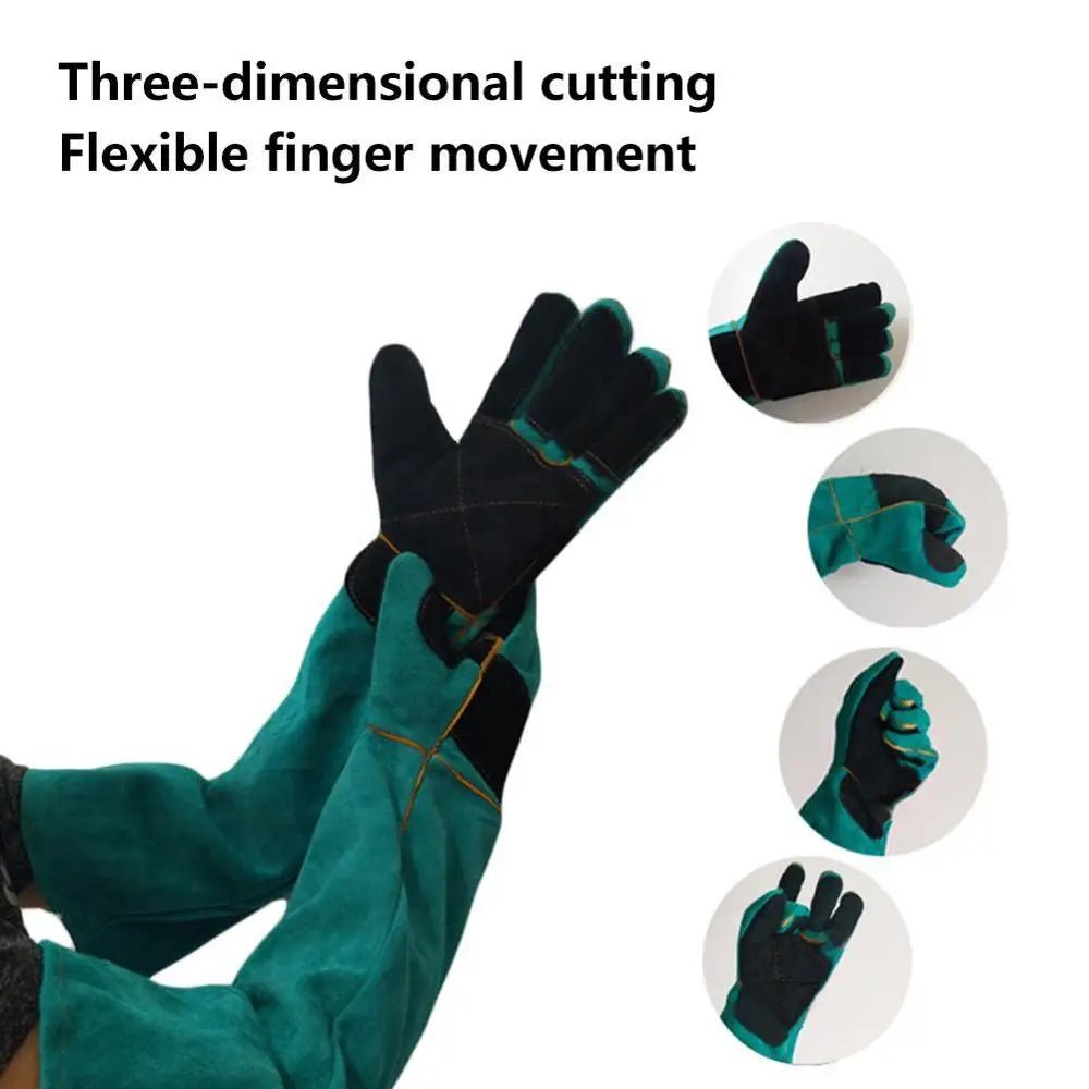 Pet Gloves Bite-resistant Gloves Cat Dog Cutting-proof Anti-thorn Pet Gloves Pet Handling Gloves Two-layer Leather Support Pad - Alma Nova Care