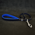 ''Bijou'' lederen hondenriem blauw